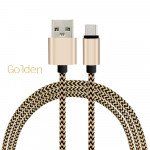 Wholesale V8V9 Micro USB Heavy Duty Braided Cable 3 ft (Champagne Gold)